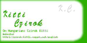 kitti czirok business card